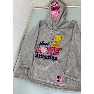 Looney Tunes Tweety Bird Hoodie Sweatshirt Jacket Women's 4X Fleece Quarter Zip